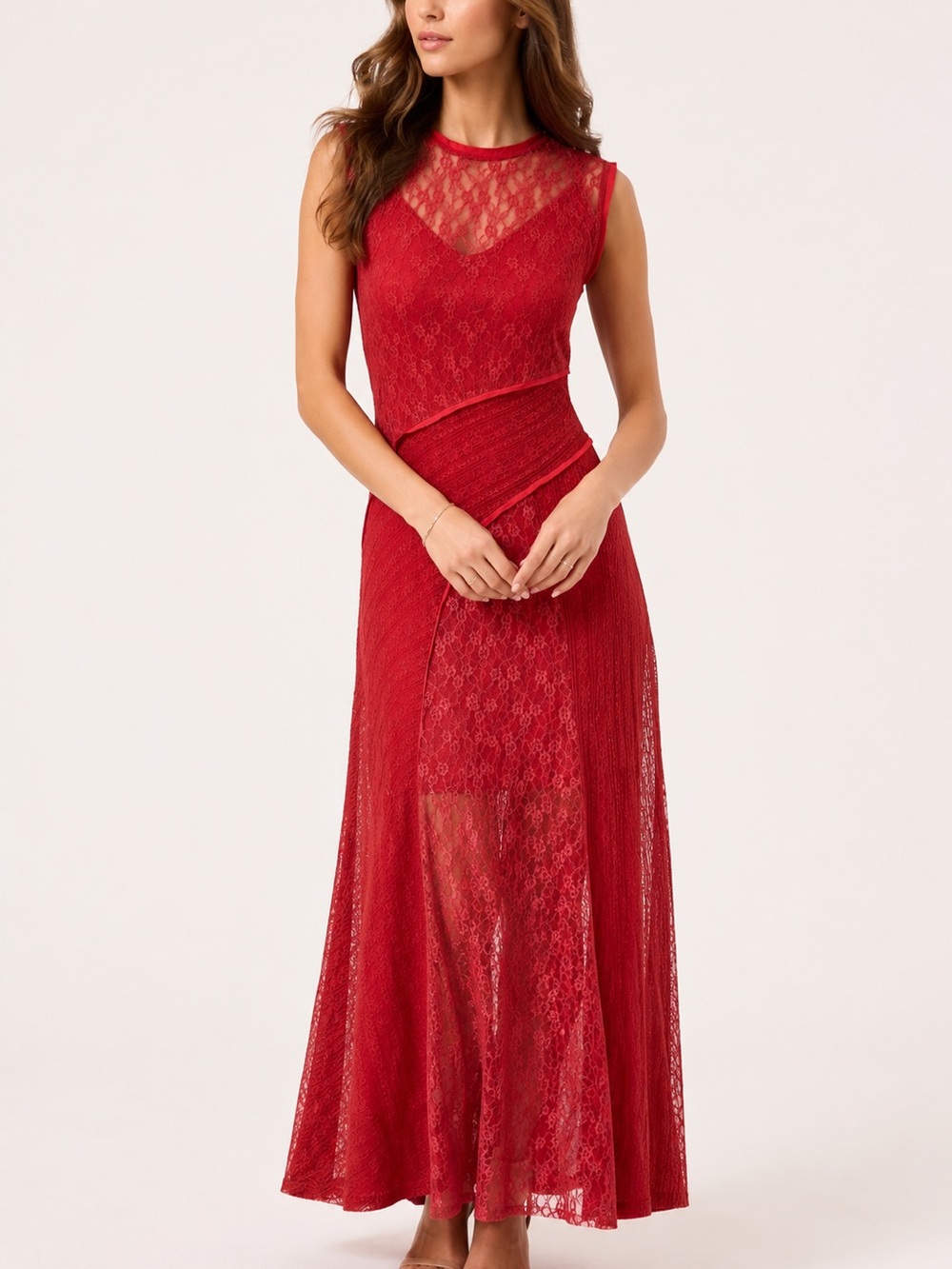 NWT Urban Outfitters Red Lace Dress Size Small